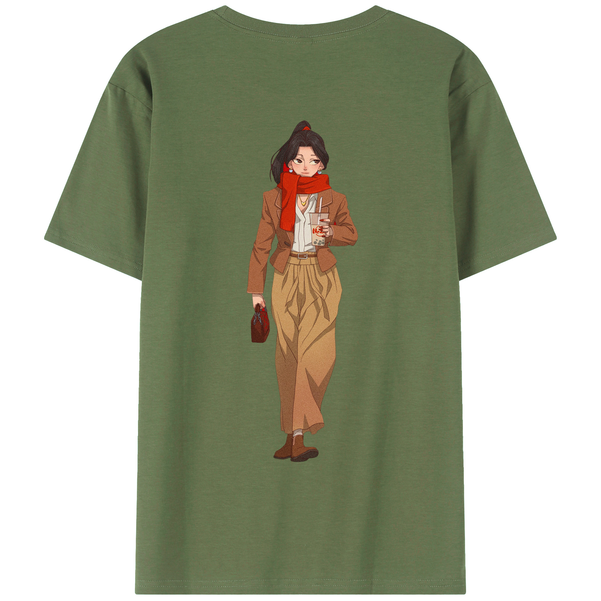 （画像用） Ne Zha 2 ナタ 魔童の大暴れ 綿100％ メンズ半袖Tシャツ（バックプリント） 通気性